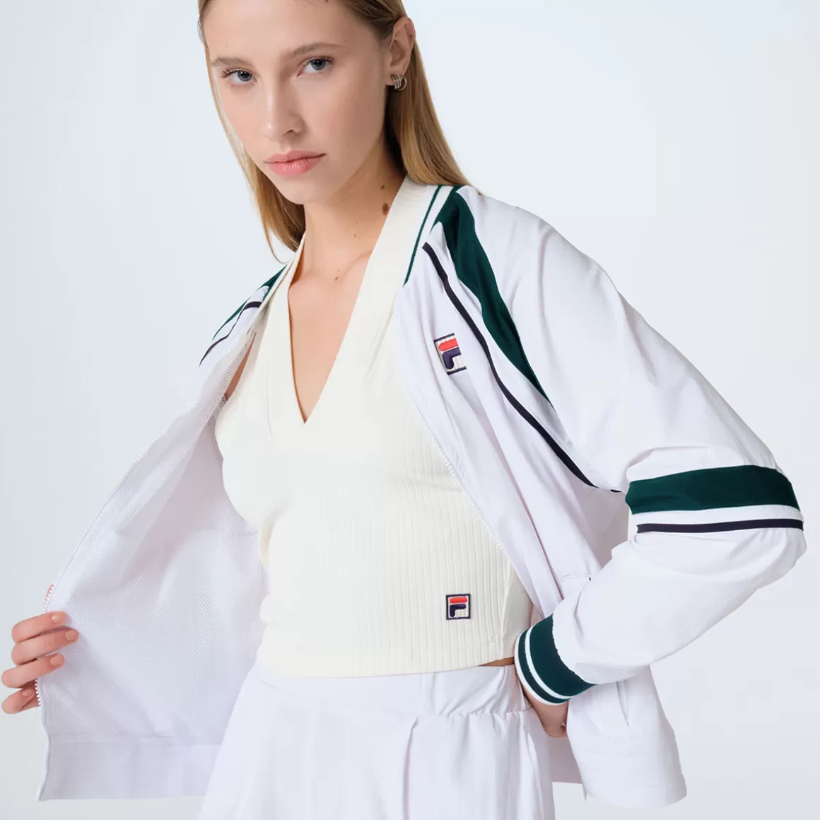 FILA Jaqueta Branca Vintage Feminina Tennis Club - * Heritage | Respirabilidade