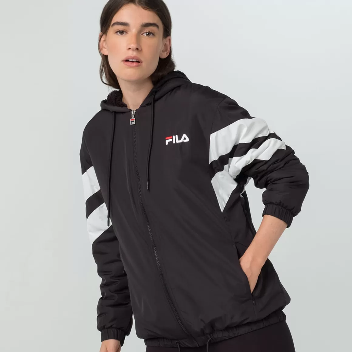 FILA Jaqueta Block Fur Feminina - * Moletons, casacos e jaquetas