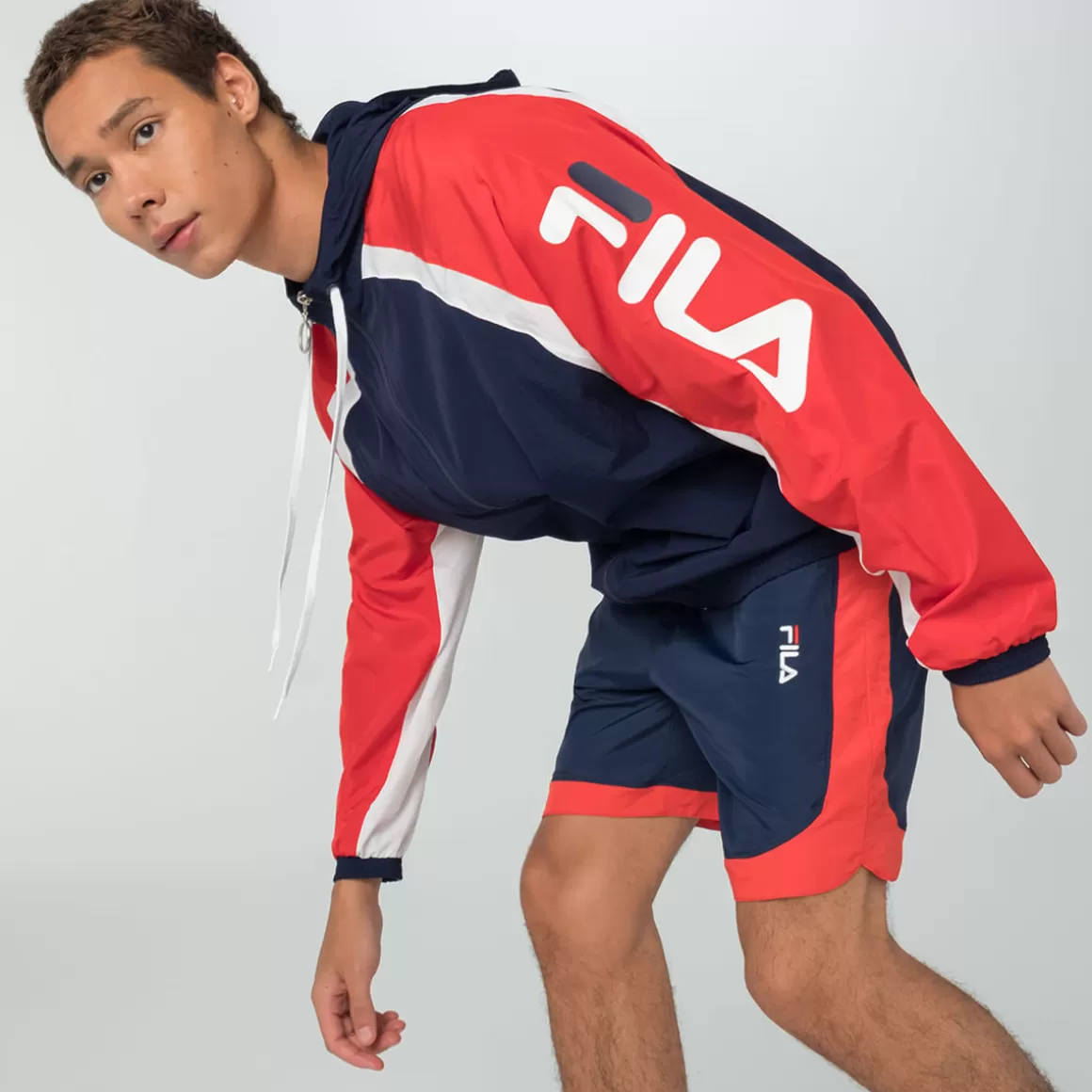 FILA Jaqueta Color Block Letter Masculina - * Moletons, jaquetas e casacos