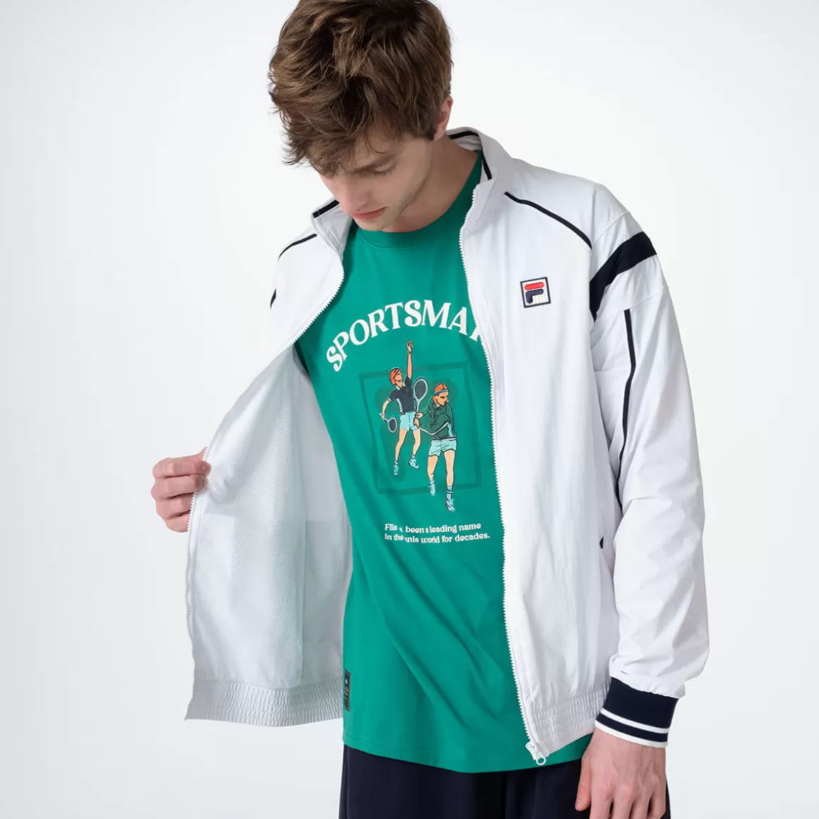 FILA Jaqueta Vintage Masculina Tennis Club Branca - * Heritage | Respirabilidade