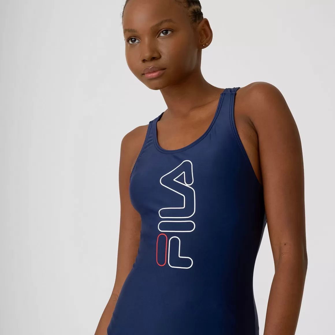 FILA Maiô Tri Logo II Feminino - * Resistente à cloro | Roupas com Proteção UV