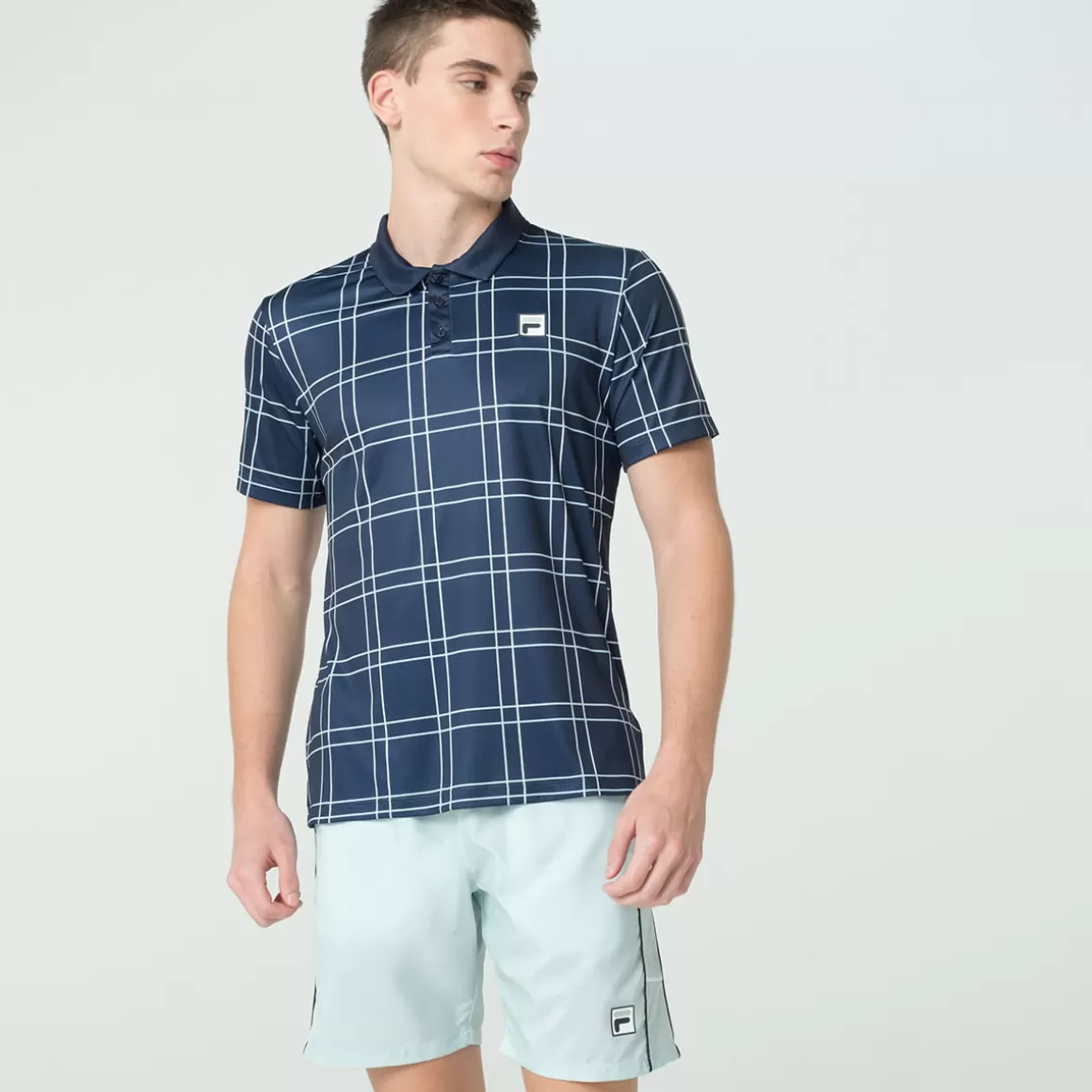 FILA Pólo Tennis Graphics Masculina - * Respirabilidade | Roupas com Proteção UV