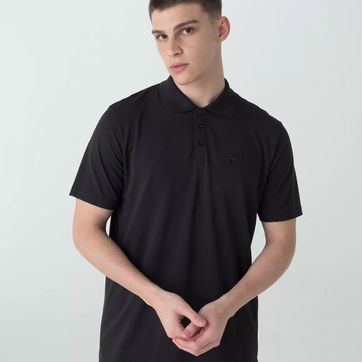 FILA Polo Básica Masculina Basic Letter Preta - * Polos