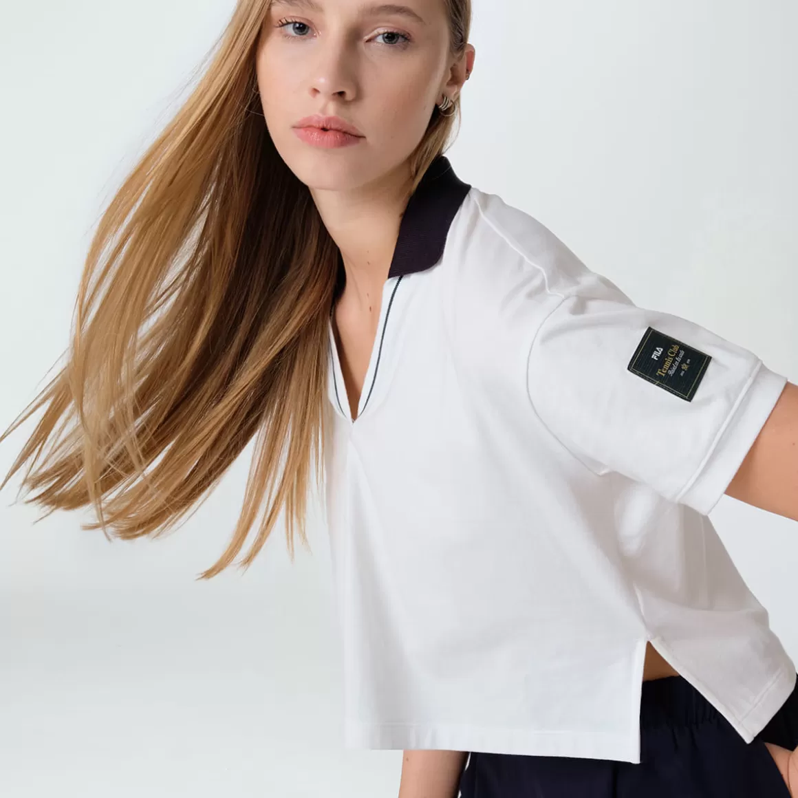 FILA Polo Cropped Feminina Tennis Club Off White - * Heritage | Respirabilidade