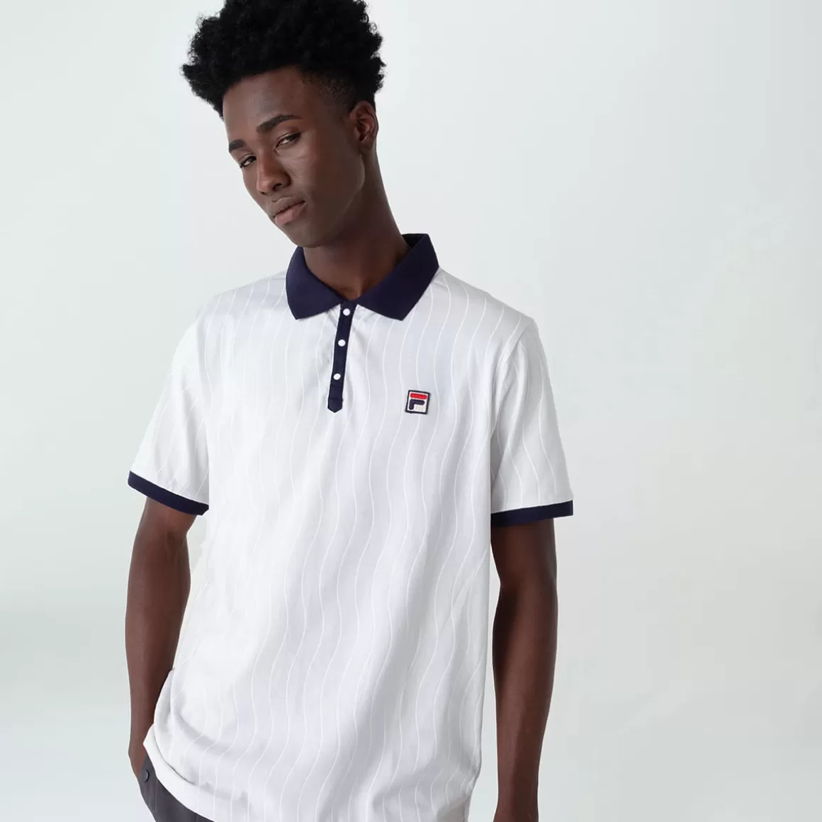 FILA Polo Masculina Ellery Wave Stripe Azul - * Heritage | Polos