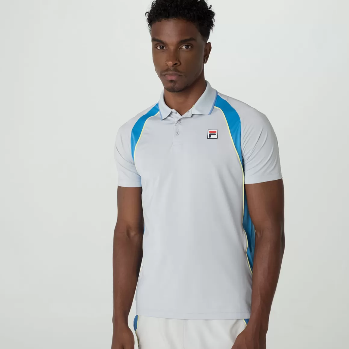 FILA Polo Tennis Masculina Backspin Short Sleeve Cinza - * Polos