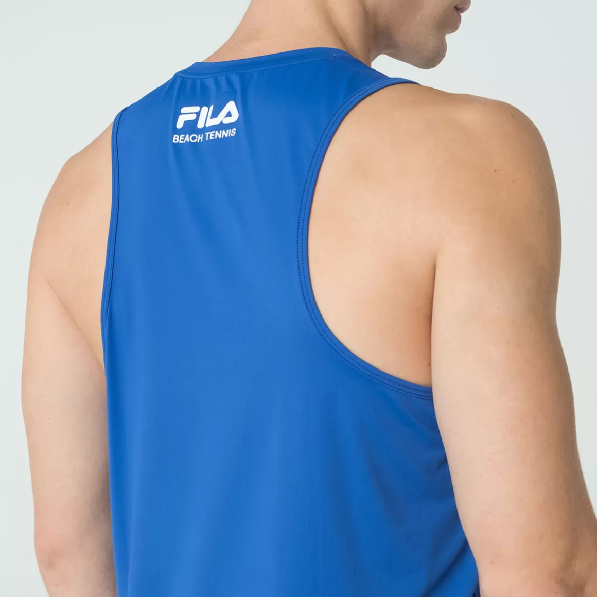 FILA Regata Esportiva Masculina Beach Eco Azul - * Controle de temperatura | Roupas com Proteção UV