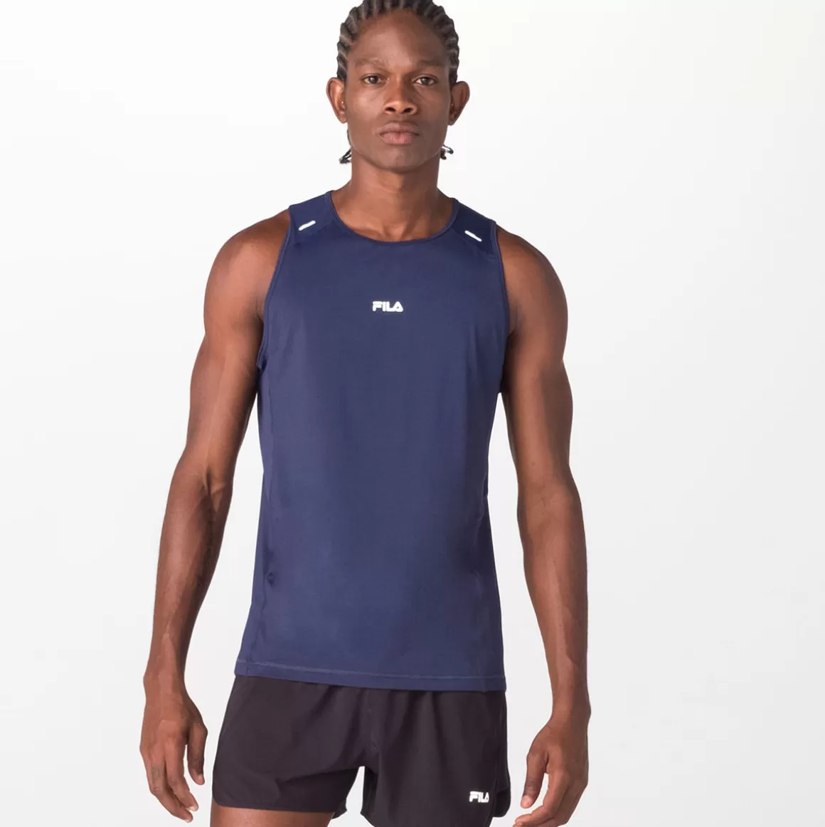 FILA Regata Esportiva Masculina Racer Azul Marinho - * Respirabilidade | Controle de temperatura