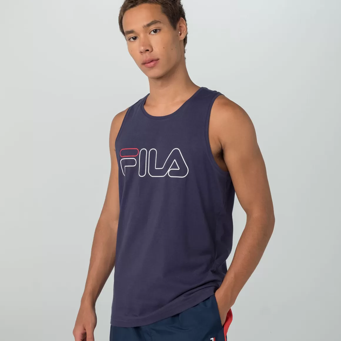 FILA Regata Letter Outline Masculina - * Lifestyle | Camisetas e regatas