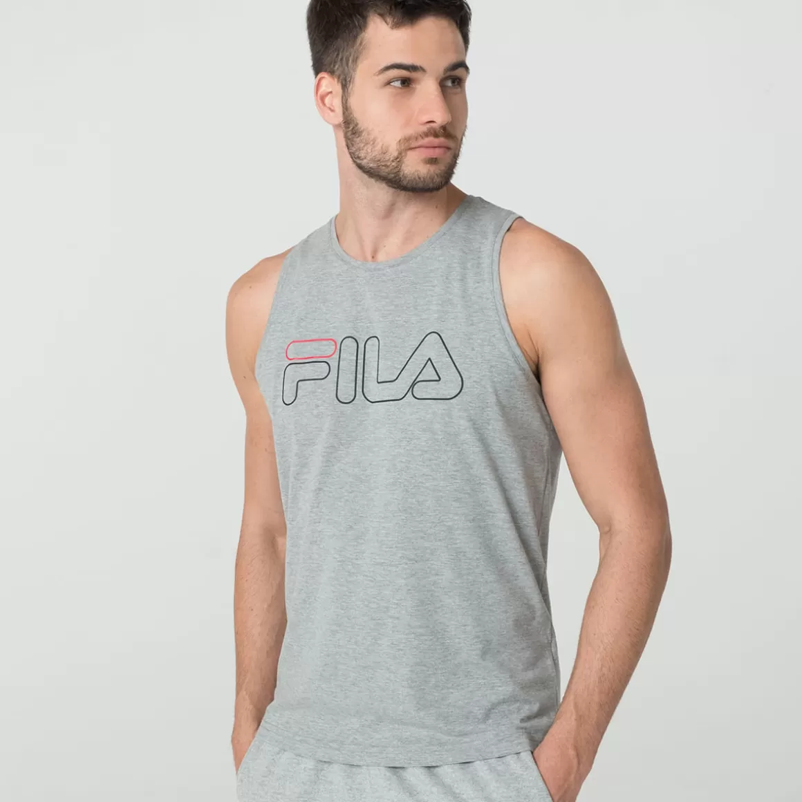 FILA Regata Letter Outline Masculina - * Lifestyle | Camisetas e regatas