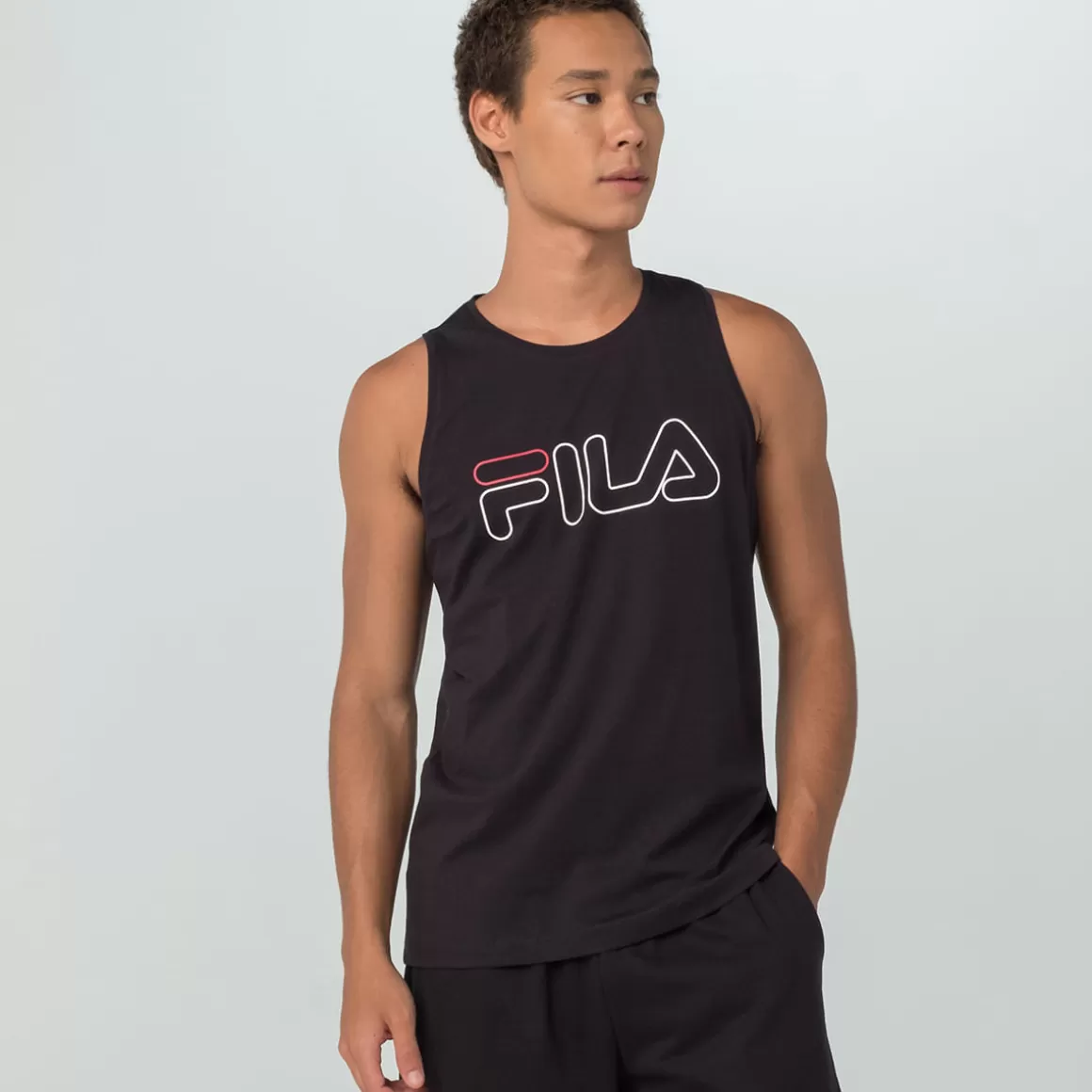 FILA Regata Letter Outline Masculina - * Camisetas e regatas