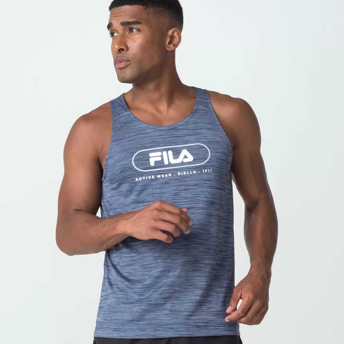 FILA Regata Sport Melange Masculina - * Respirabilidade | Academia e treino