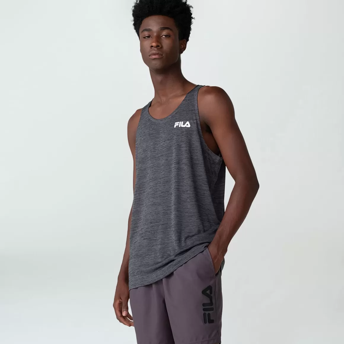 FILA Regata Sport Melange Masculina - * Respirabilidade | Academia e treino