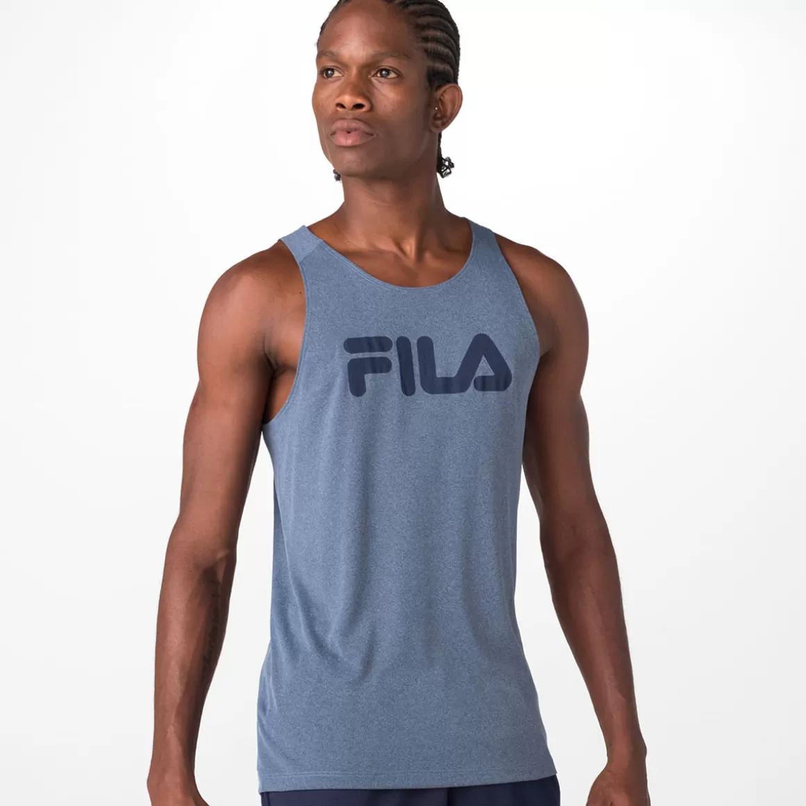 FILA Regata para Treino Masculina Eclipse Azul - * Respirabilidade | Roupas com Proteção UV