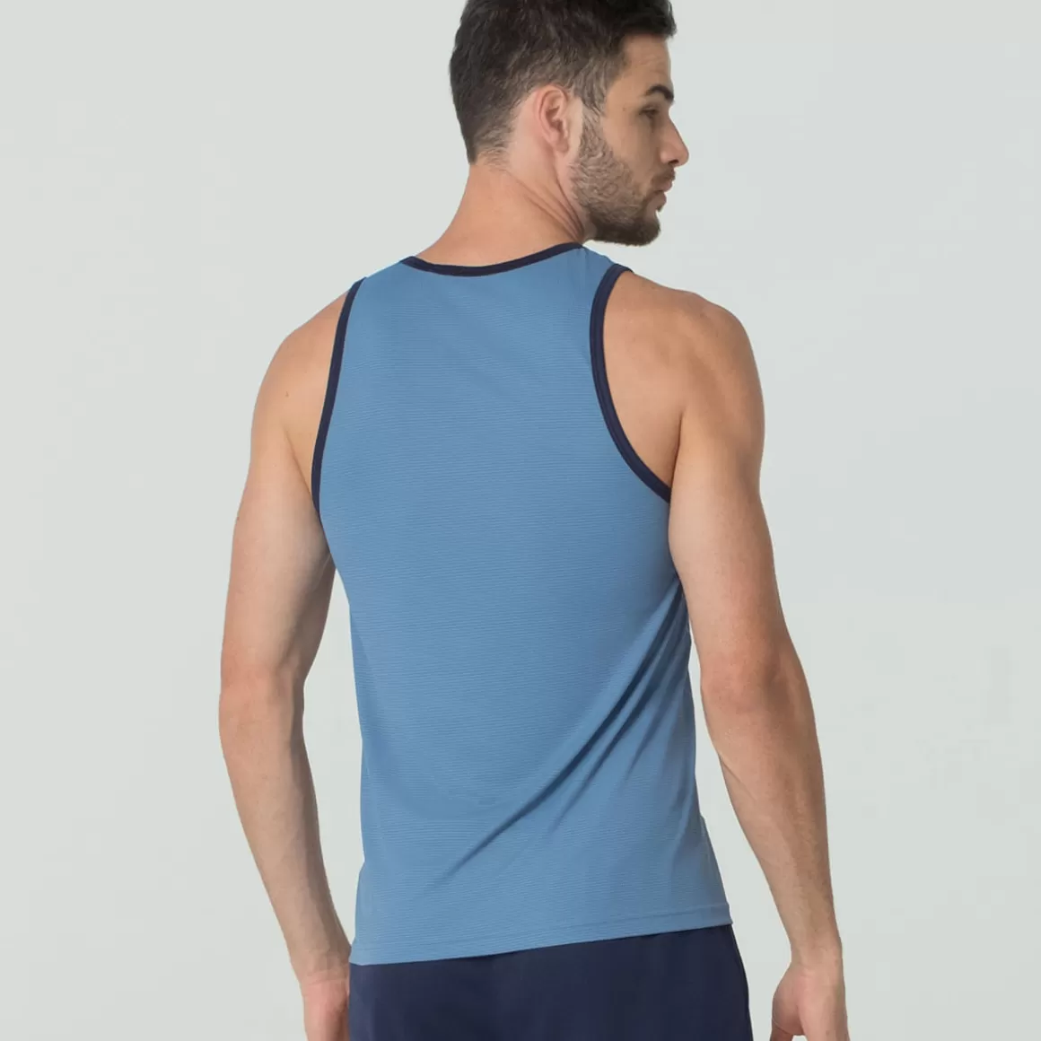 FILA Regata para Treino Masculina Linea Eco Azul - * Respirabilidade | Roupas com Proteção UV