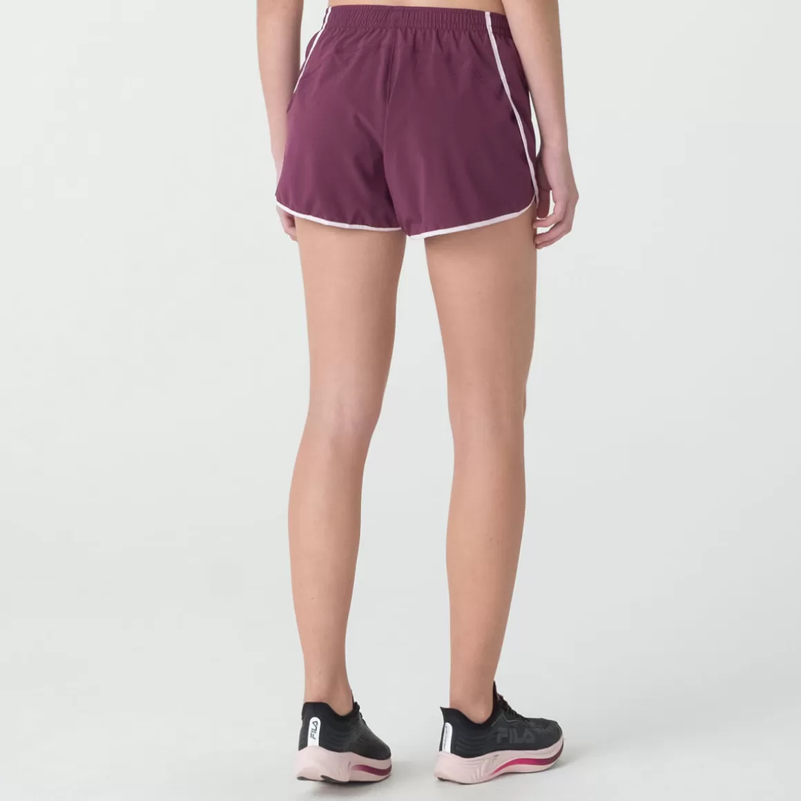 FILA Shorts Esportivo Feminino Double Run II Bordô - * Respirabilidade | Caminhada e corrida
