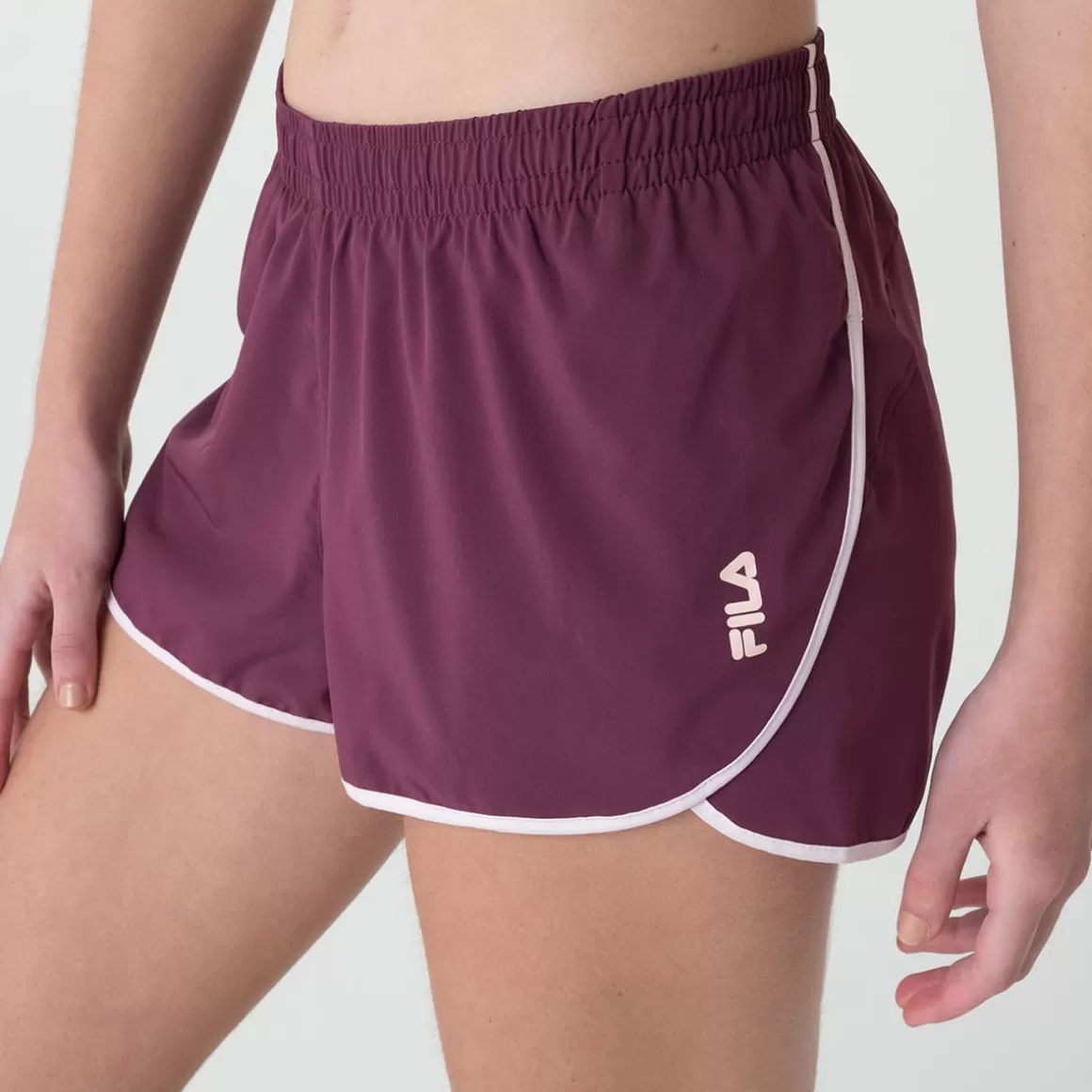 FILA Shorts Esportivo Feminino Double Run II Bordô - * Respirabilidade | Caminhada e corrida