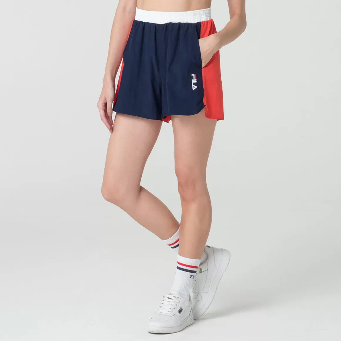 FILA Shorts Poliamida Feminino Color Block Letter Colorido - * Shorts, saias e skorts