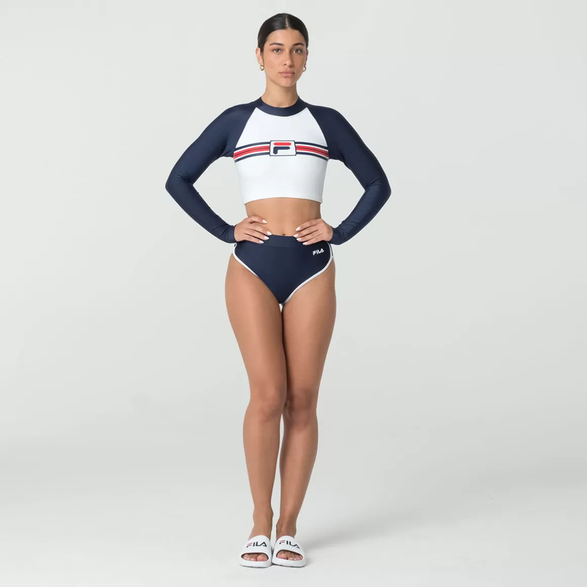 FILA Sunquini Bottom Classic Piping Feminino - * Roupas com Proteção UV | Natação