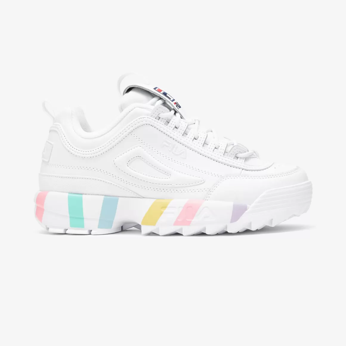 FILA Tênis Branco Casual Feminino Disruptor II Stripe - * Disruptor | Conheça FILA Heritage