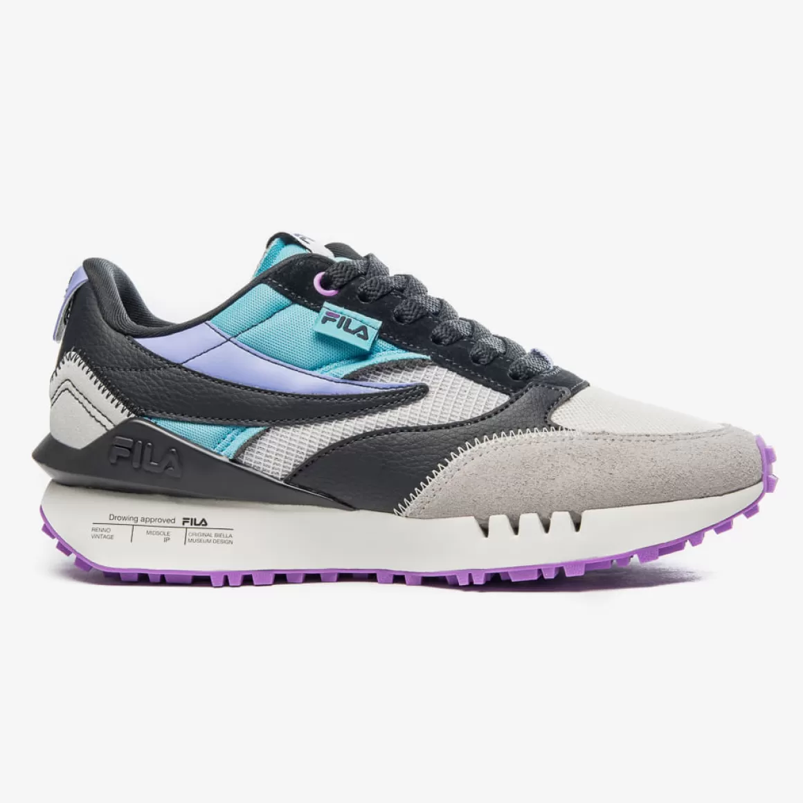 FILA Tênis Casual Feminino Renno Vintage Preto e Azul - * Lifestyle | Tênis Preto