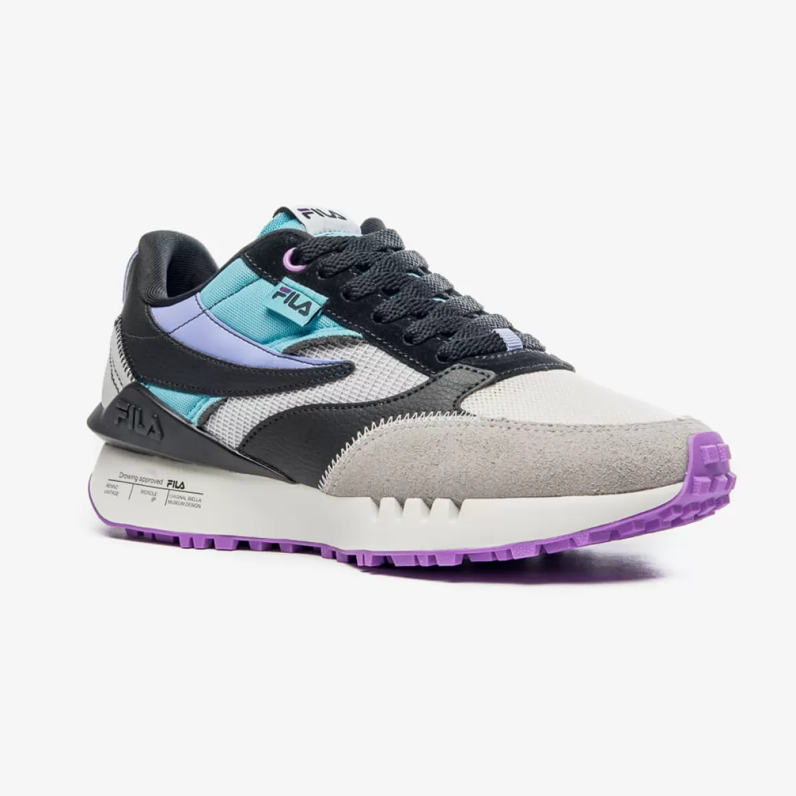 FILA Tênis Casual Feminino Renno Vintage Preto e Azul - * Lifestyle | Tênis Preto