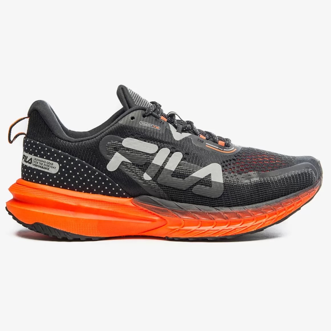 FILA Tênis Preto e Laranja de Corrida Masculino Racer T2 - * Até 21km | Até 10km