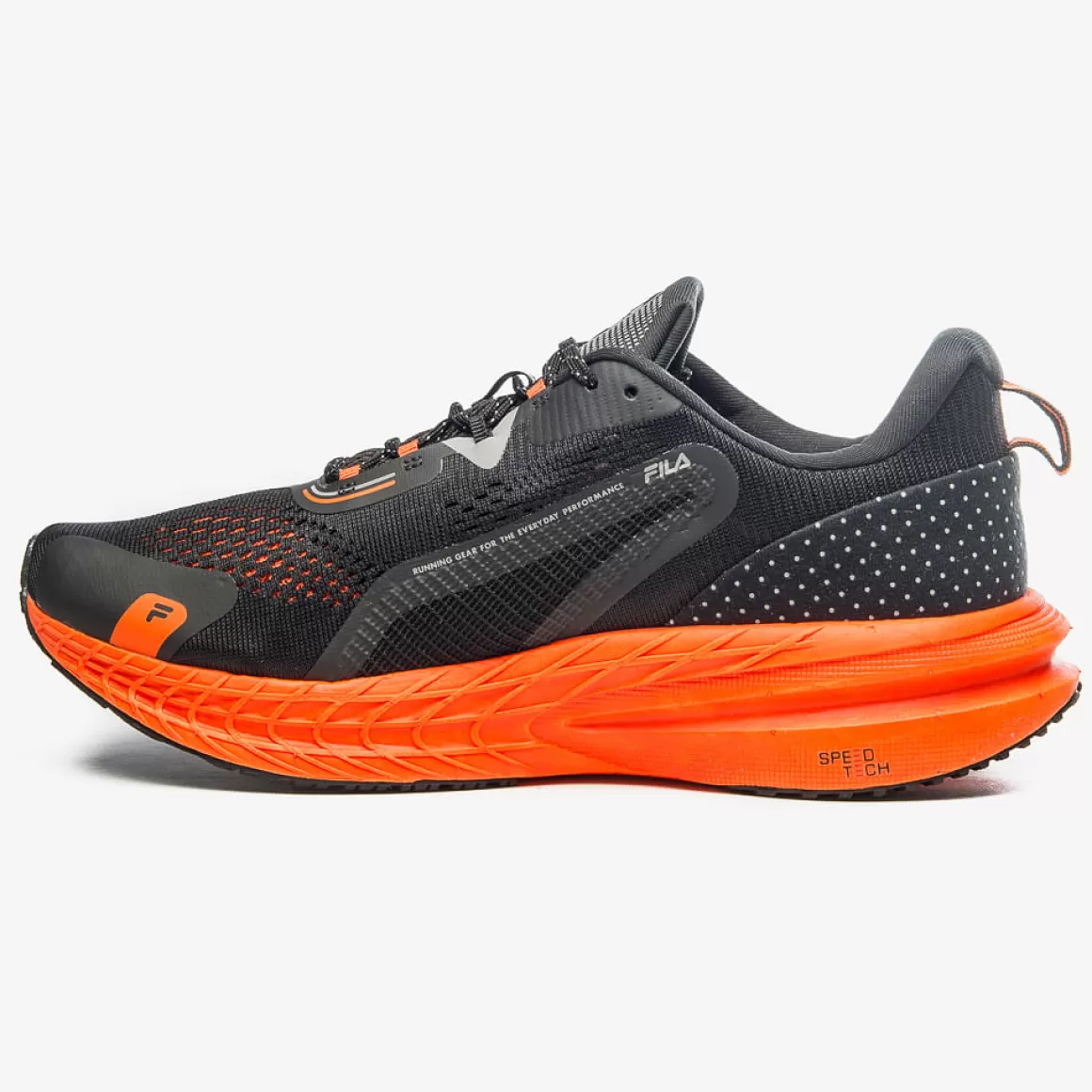 FILA Tênis Preto e Laranja de Corrida Masculino Racer T2 - * Até 21km | Até 10km