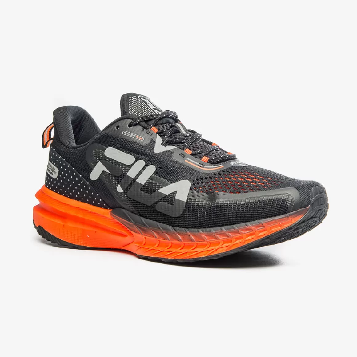 FILA Tênis Preto e Laranja de Corrida Masculino Racer T2 - * Até 21km | Até 10km