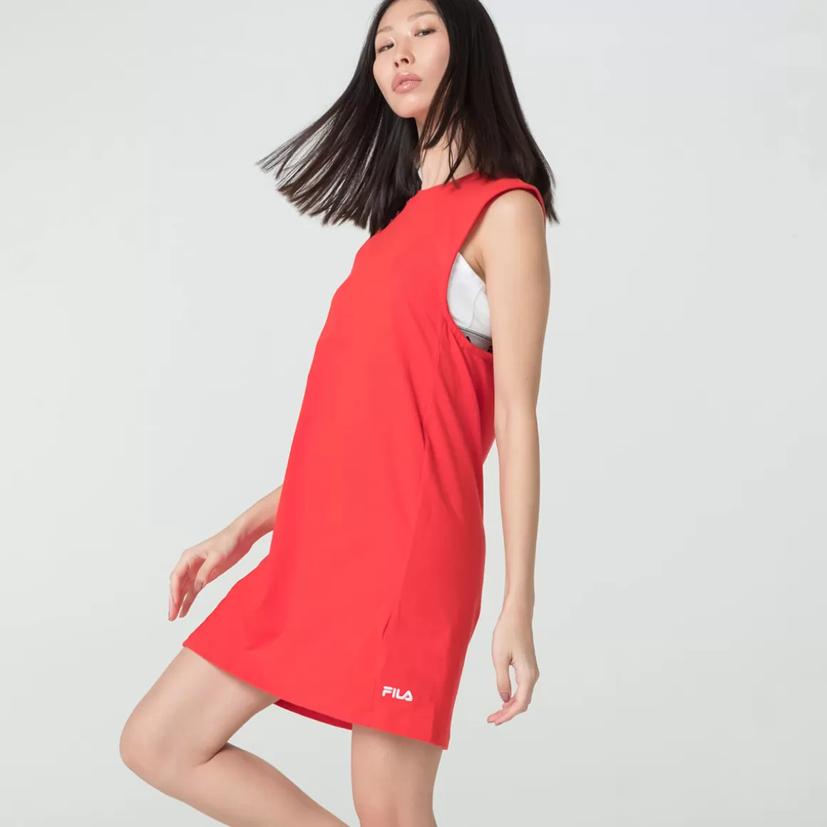 FILA Vestido de Algodão Feminino Basic Vermelho - * Macacões e vestidos